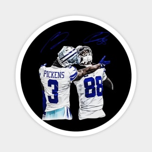 George Pickens And CeeDee Lamb Graphic, Retro Dallas Football American, Football Gift Fan 90s Vintage Unisex, Gift For Him Her Magnet